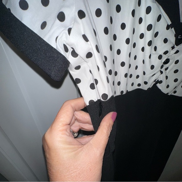 1950’s Inspired Black and White Polka Dot Dress - Picture 2 of 7